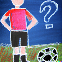 Pastel drawing of a soccer player