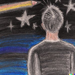 DALL·E 2023-01-31 10.06.53 - a pencil and pastel drawing of a man staring at the stars in the sky at night.jpg